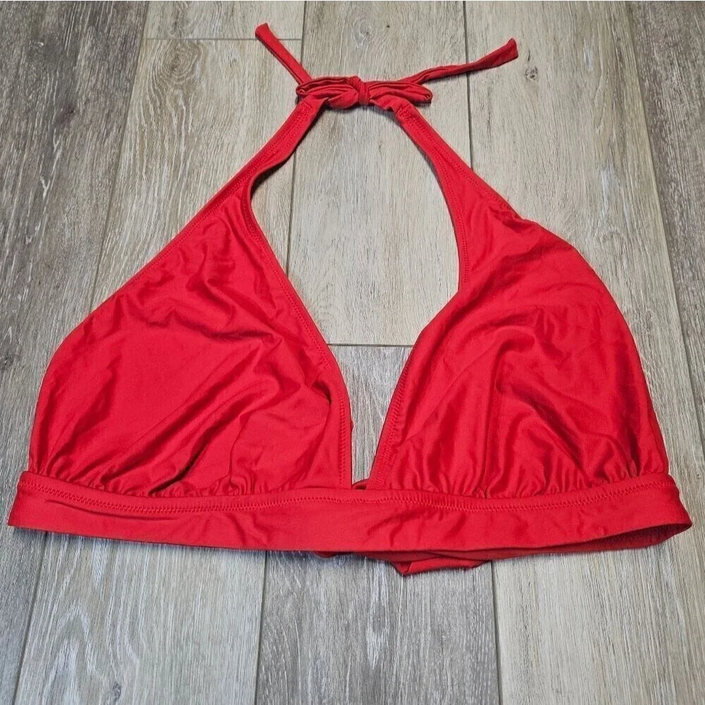J. Crew Red Halter Tie Back Bikini Top Women's 3X Plus Swim Separates Beach